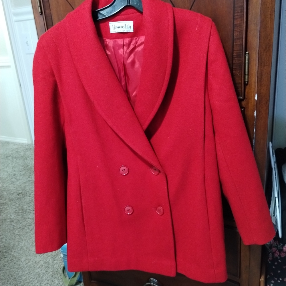 Vintage Herman kay Double Breast Red Wool Blazer